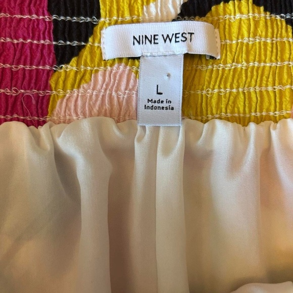 Nine West Color Pop Smocked Waist Midi Skirt – Size Large - Picture 6 of 7